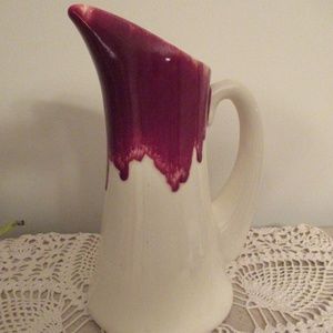 Ceramic cream and cranberry splash Pitcher